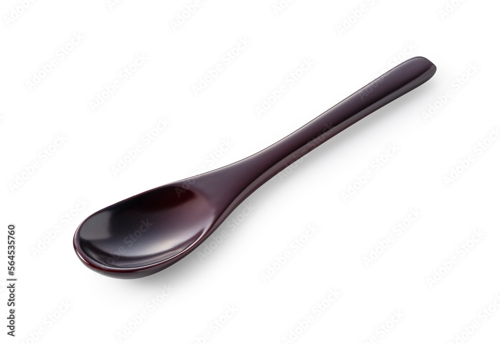 Lacquered spoons placed on a white background. Lacquered spoons placed on a white background.