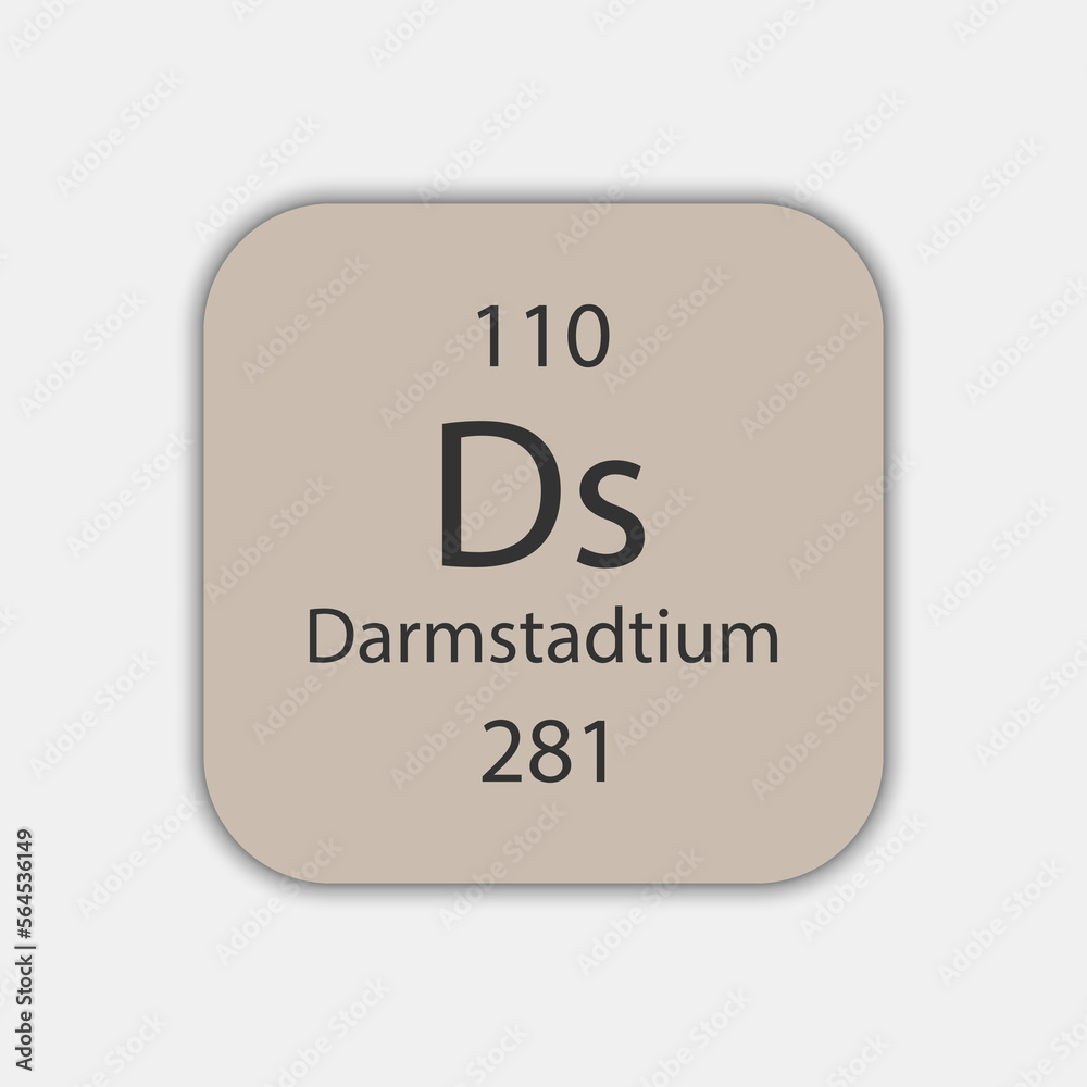 Darmstadtium symbol. Chemical element of the periodic table. Vector illustration. Darmstadtium symbol. Chemical element of the periodic table. Vector illustration.