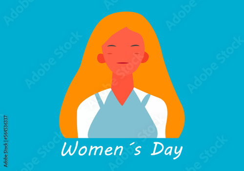 Día de la mujer hecho con una chica rubia. 