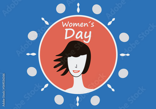 Circulo con una mujer del día de la mujer.