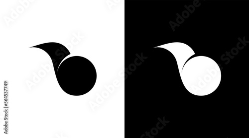 Animal logo kiwi bird monogram b letter initial black and white icon illustration Designs templates