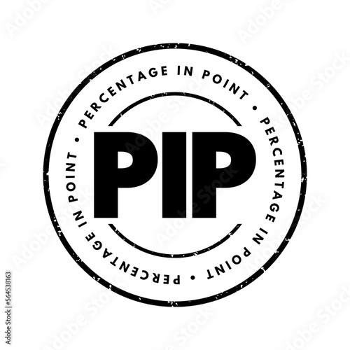 PIP - Percentage In Point acronym text stamp, business concept background