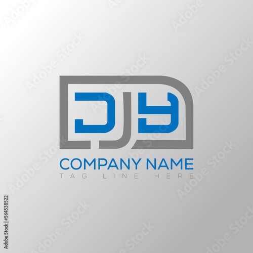 JJY Logo letter monogram with diamond shape design template.
 photo