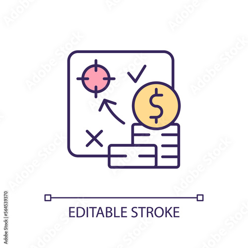 Maintain financial goals RGB color icon. Business development strategy. Successful money investment profit. Isolated vector illustration. Simple filled line drawing. Editable stroke