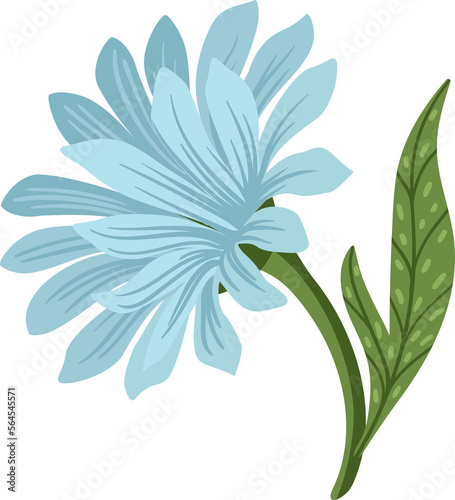 Fototapeta Naklejka Na Ścianę i Meble -  Blue flower. Illustration