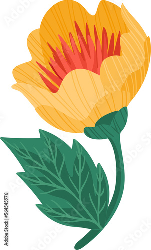 Yellow flower. Illustration