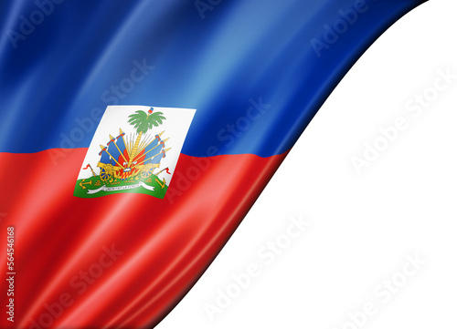 Haitian flag isolated on white banner