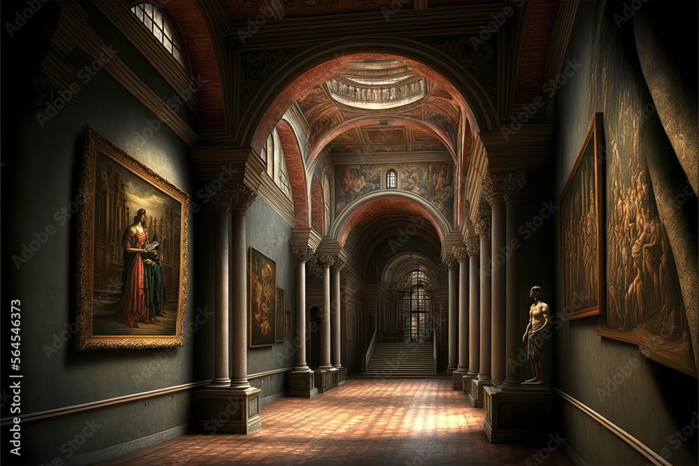 ancient art museum , ai generated Stock Illustration | Adobe Stock