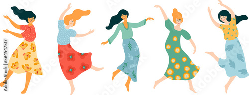 Group of dancing women