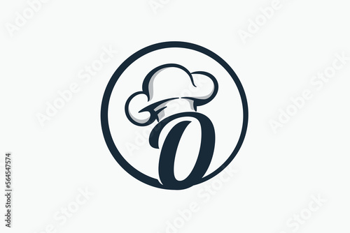 chef logo with a combination of letter o and chef hat for any business especially for restaurant, cafe, catering, etc.