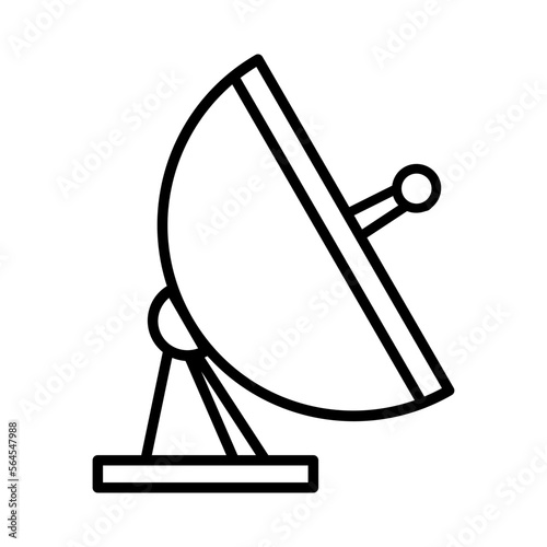 Simple And Clean Parabolic Antenna Satellite Icon Outline Vector Illustration