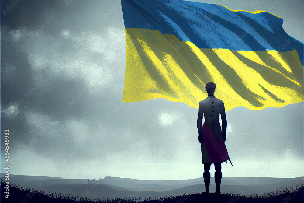 Ukraine flag patriot illustration design, ukrainian patriotism flags, Generative AI Ukraine flag patriot illustration design, ukrainian patriotism flags, Generative AI