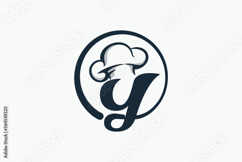 chef logo with a combination of letter y and chef hat for any business especially for restaurant, cafe, catering, etc.