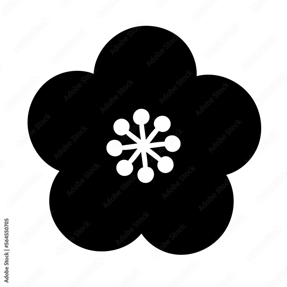 シンプルな梅の花のイラスト モノクロ
シンプルな梅の花のイラスト モノクロ