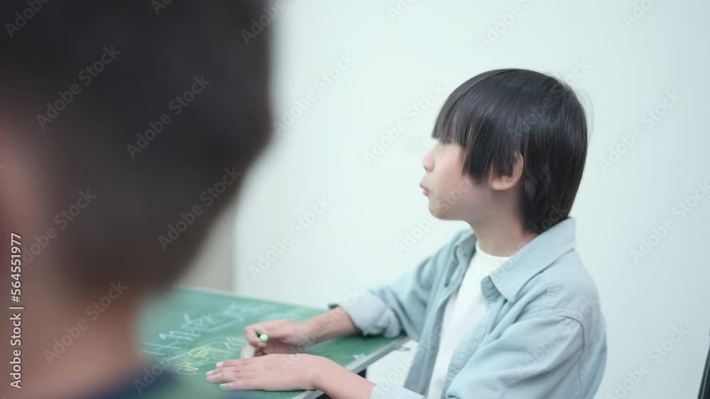 A group of students from an international school With hours of fun learning by drawing picture on the blackboard A group of students from an international school With hours of fun learning by drawing picture on the blackboard