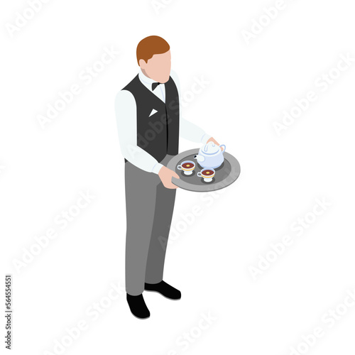 Butler Isometric Illustration