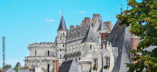 Vista del hermoso castillo real del siglo XV en Amboise  Francia