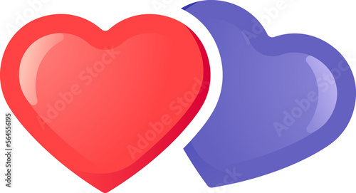 couple red and purple heart photo