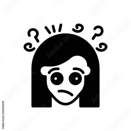 Black solid icon for confusion