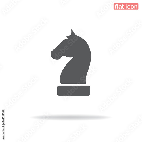 Simple vector icon of a knight chess piece. Silhouette icon. Minimalistic style. 
