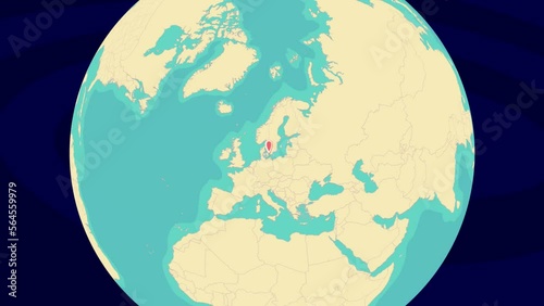 Zooming To Ballerup Location On Stylish World Globe photo
