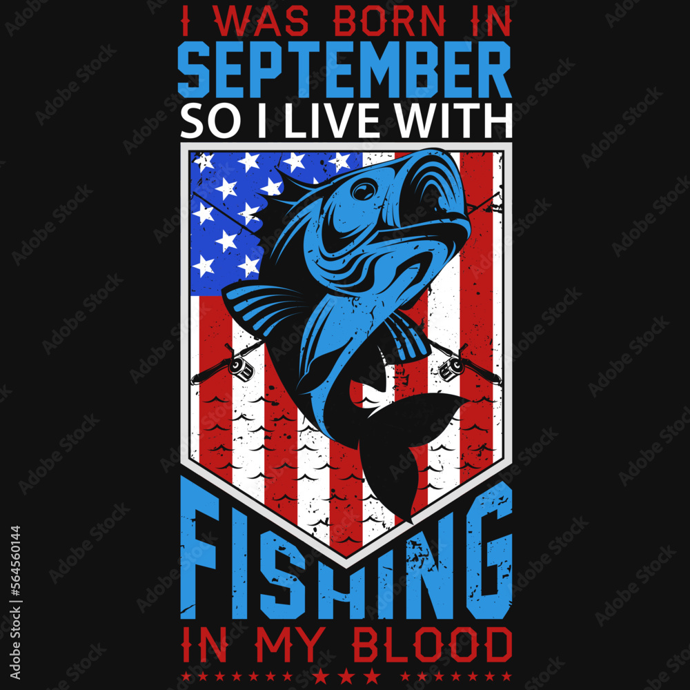 Fototapeta premium Fishing tshirt design