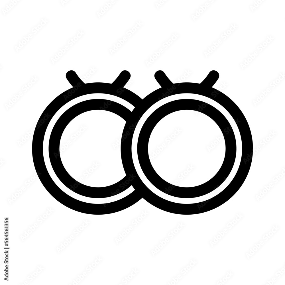 wedding rings icon or logo isolated sign symbol vector illustration - high quality black style vector icons