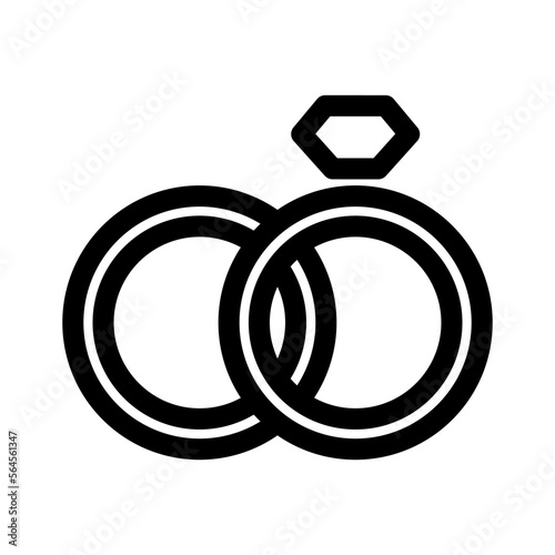 wedding rings icon or logo isolated sign symbol vector illustration - high quality black style vector icons