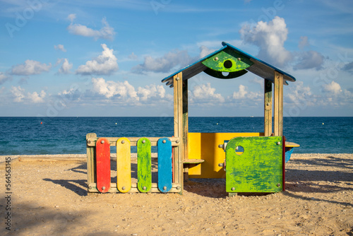 children's playground on the beach photo