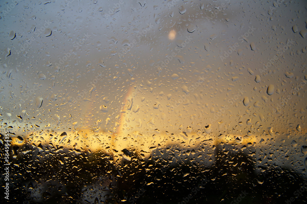 Picture blur raindrops on glass Picture blur raindrops on glass