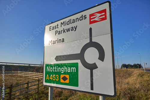 Large traffic route sign at Ratcliffe on Soar, Nottinghamshire, UK photo