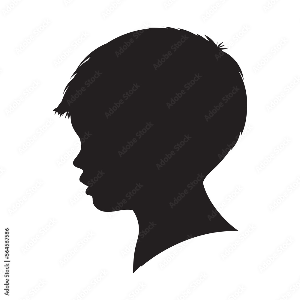 Head face of boy, child icon character vector illustration.