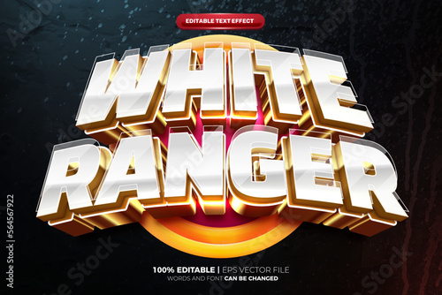 White Ranger Super Hero 3d editable text effect template