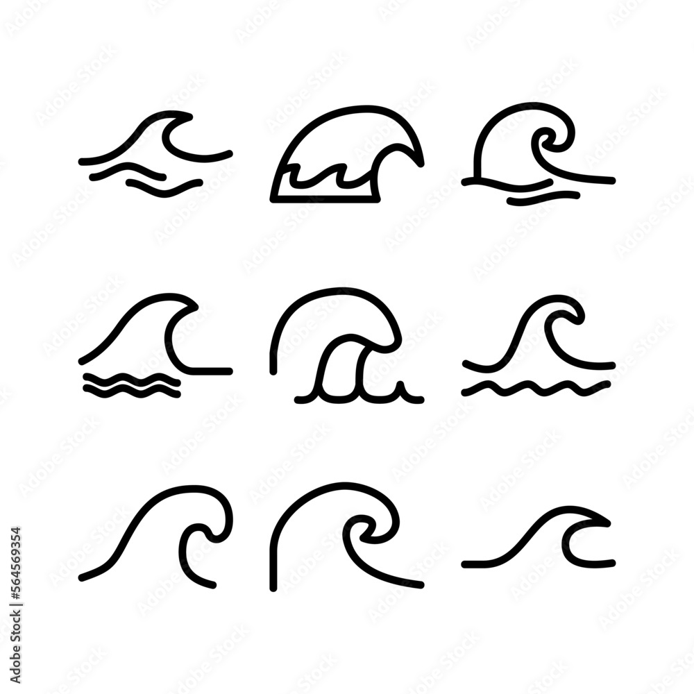 Obraz premium wave icon or logo isolated sign symbol vector illustration - high quality black style vector icons
