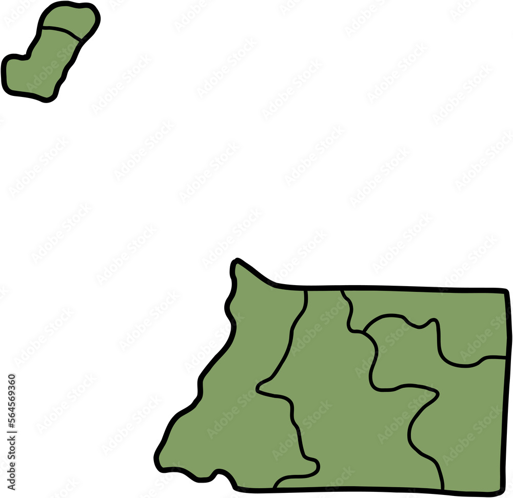 Fototapeta premium doodle freehand drawing of equatorial guinea map.
