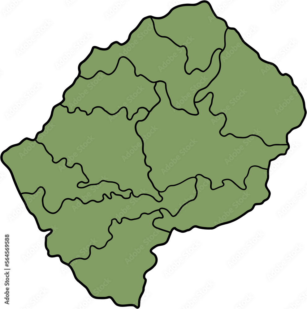 Obraz premium doodle freehand drawing of lesotho map.