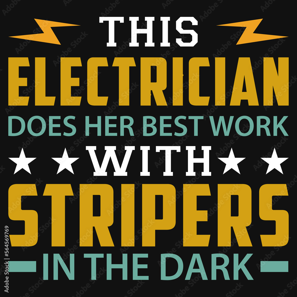 Fototapeta premium Electricians typographic tshirt design