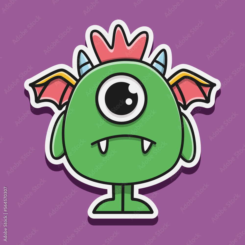 Fototapeta premium Monster character cartoon illustration design