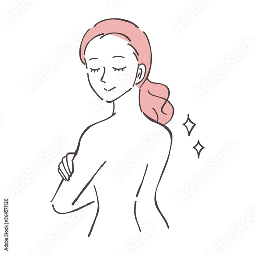 女性　背中　キレイ　満足