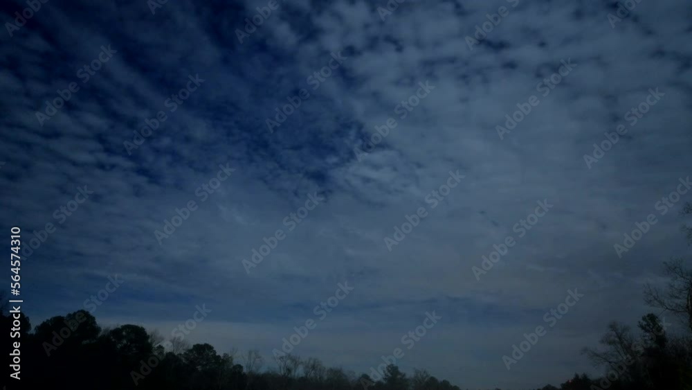 Overnight winter clouds changing as front passes through, time lapse Overnight winter clouds changing as front passes through, time lapse