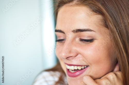 smiling brunette teenager girl 