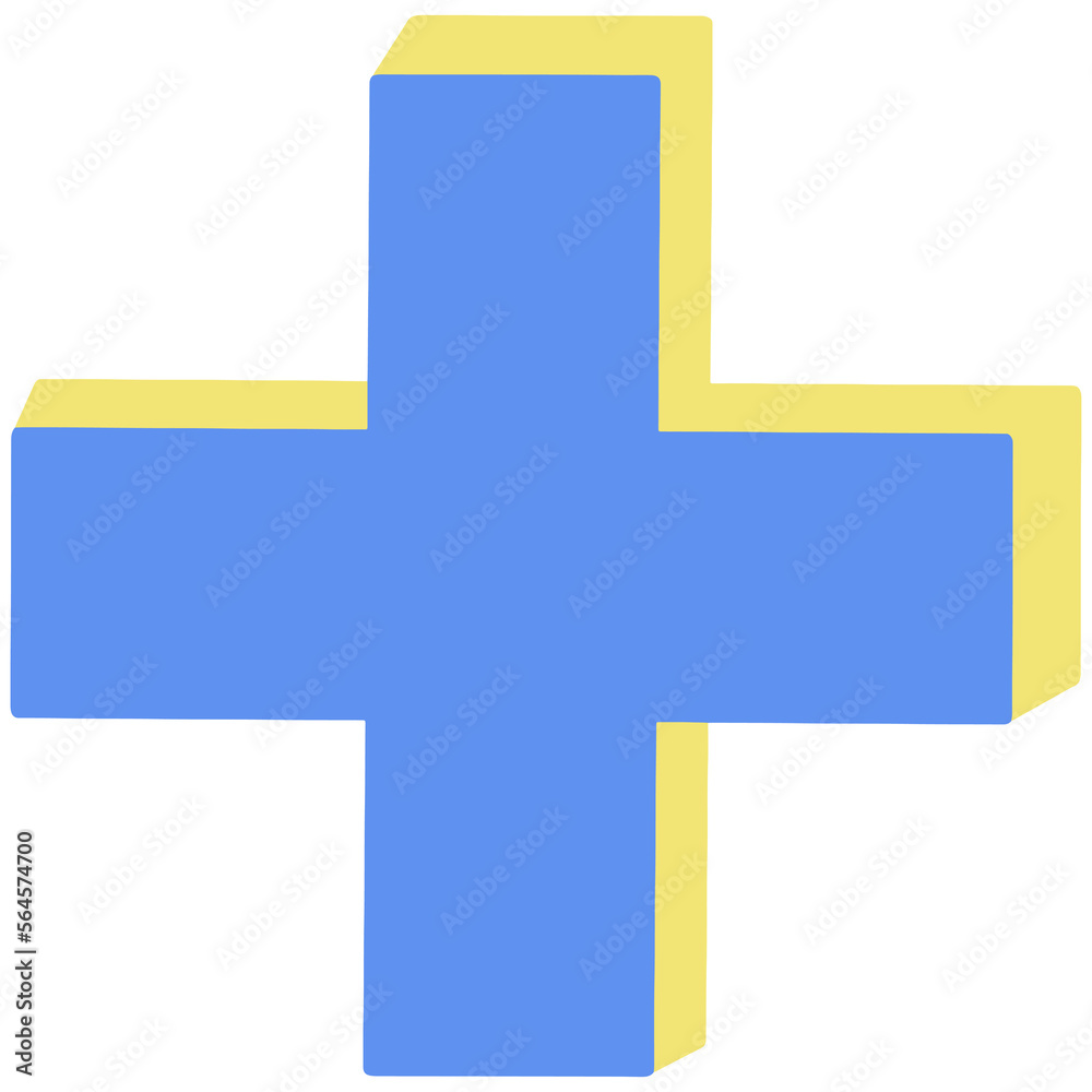 3D Retro Plus Symbol 3D Retro Plus Symbol