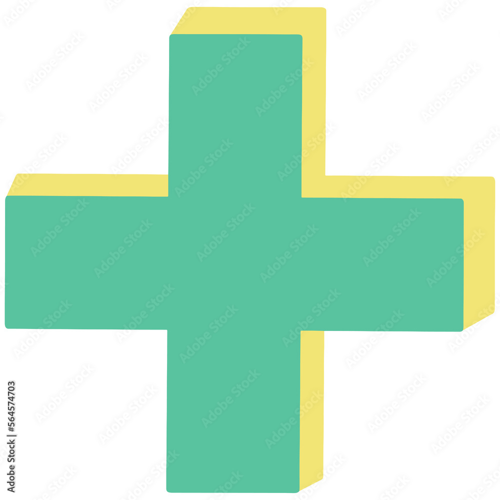 3D Retro Plus Symbol 3D Retro Plus Symbol