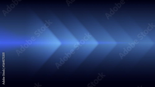 Abstract creative motion triangle arrow on gradient blue stripe background. Video animation Ultra HD 4k footage.