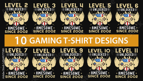 Best gaming tshirt designs bundle