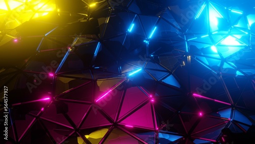 Abstract low-poly triangular polygonal mosaic render background for prints, web and presentations