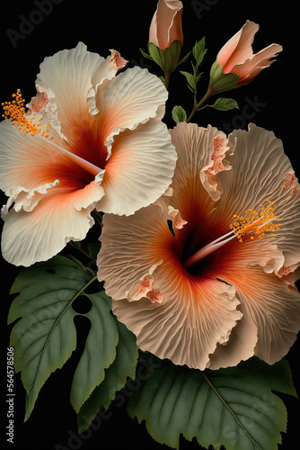 abstract background of hibiscus flower bloom. Generative AI