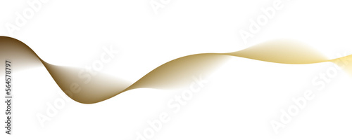 Abstract 3D smooth curve wave gold gradient isolated on transparent background for design elements in concept luxury, modern, music, science, technology.