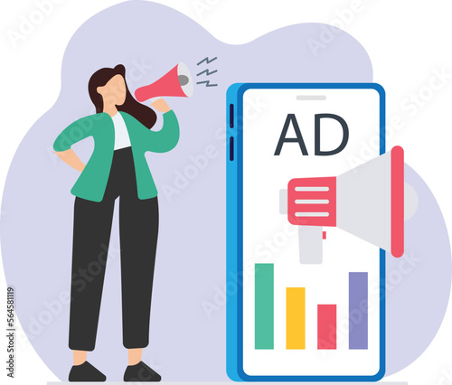 Digital Marketing mobile app layout design, advertisement mobile application layout, Mobile Application Layout vector illustration

