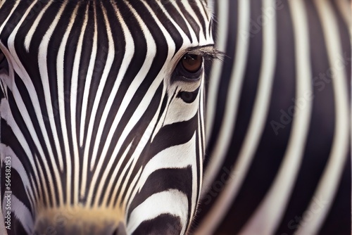 A Striking Close-Up  A Zebra in its Natural Habitat